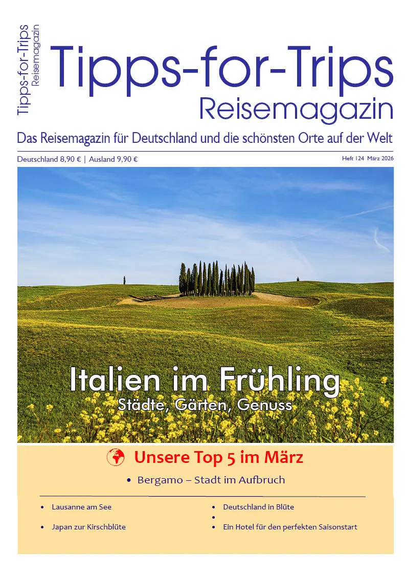Die Ausgabe September 2025 Tipps-for-Treise Reisemagazin 3-2026