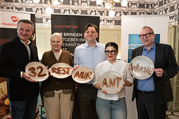 32. Restaurant-Woche l.n.r.: Christian Wukonigg, Veronika Doppler, Martin Pichlmaier, Parvin Razavi, Franz Bernthaler © Culinarius/Andreas Lindorfer