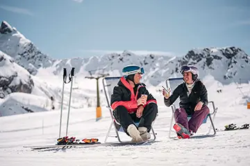 Frühlingsskifahren im Val di Fassa in den Dolomiten